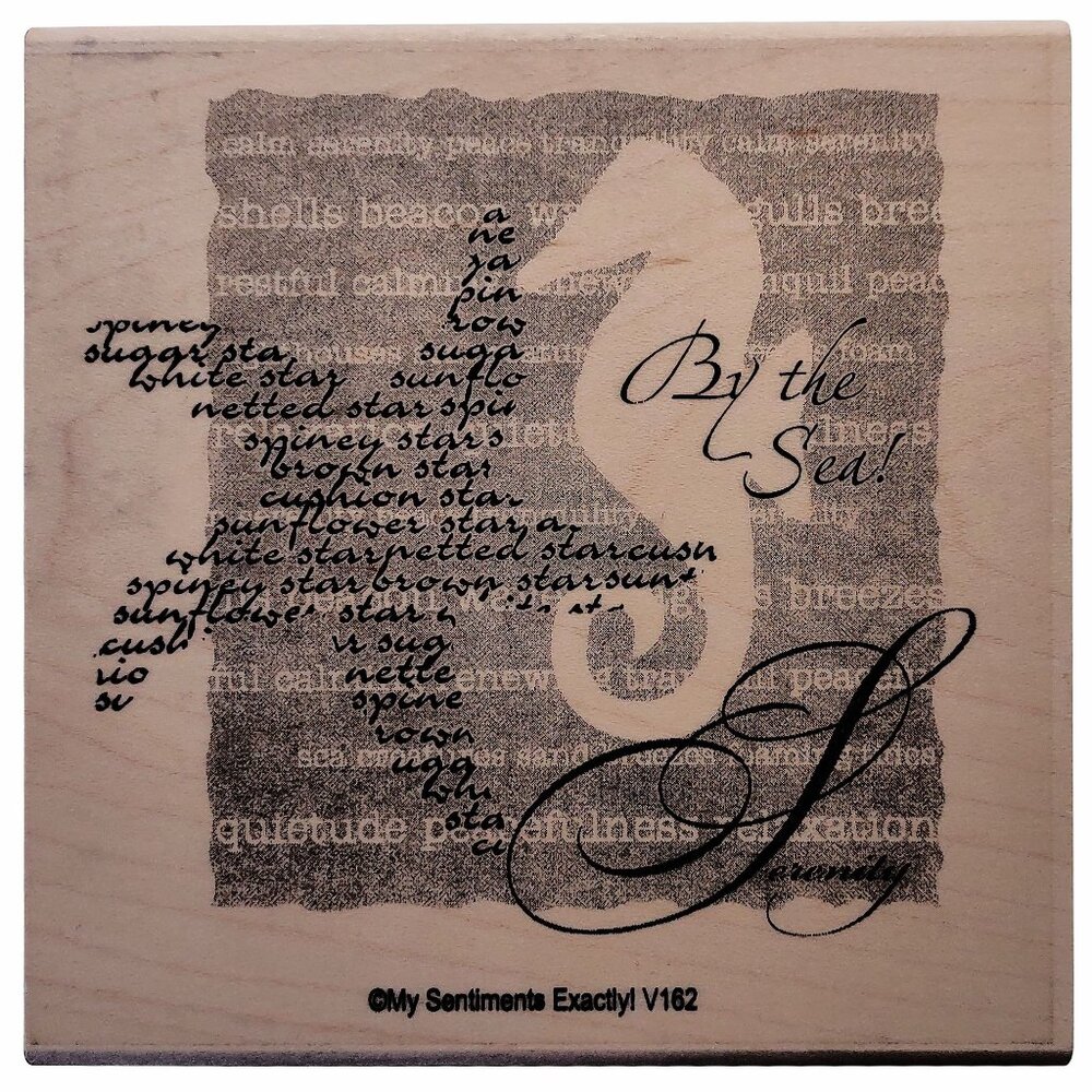 By The Sea Seahorse Rubber Stamp By My Sentiments Exactly Wood Mounted